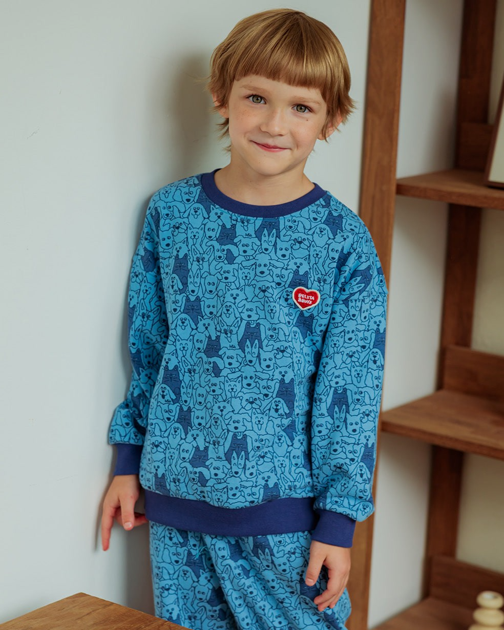 [SET] Blue Dog Pattern Jogger