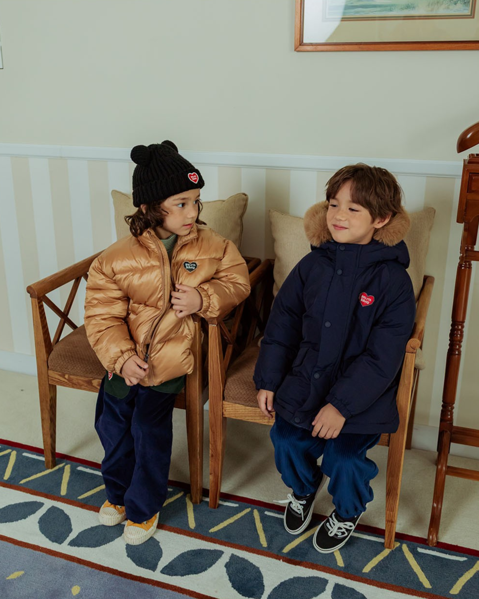 Navy Duck Down Fur Hooded Taslan Jumper