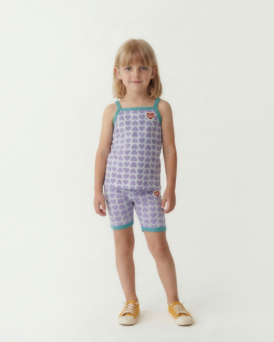 Violet BB Heart Pattern One Mile Shorts