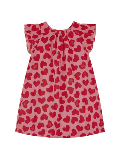 GIRL Pink BB Heart Pattern Polysucker Dress