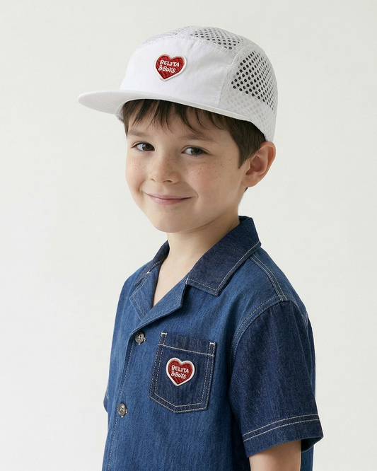 Dark Blue Color Block Denim Short Sleeve Shirt