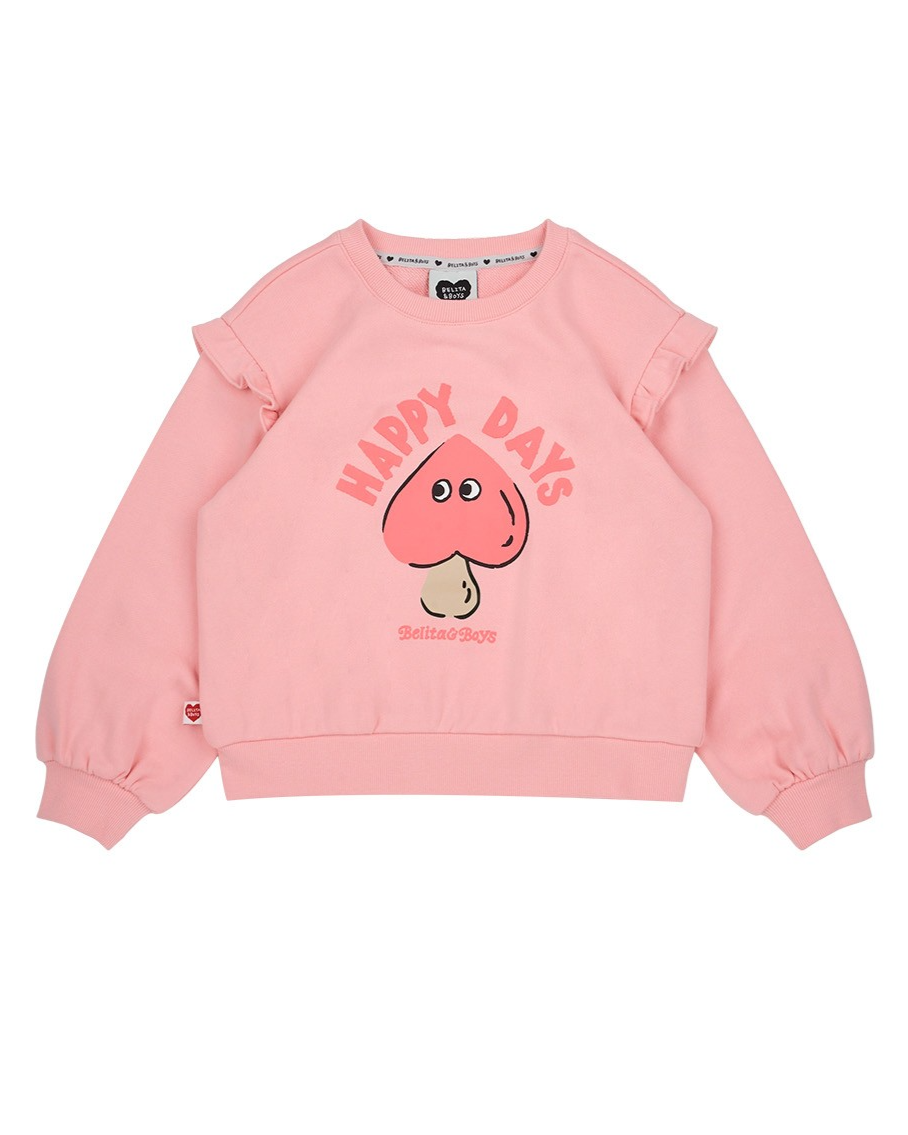 GIRL Pink Mushroom Frill Sweatshirt