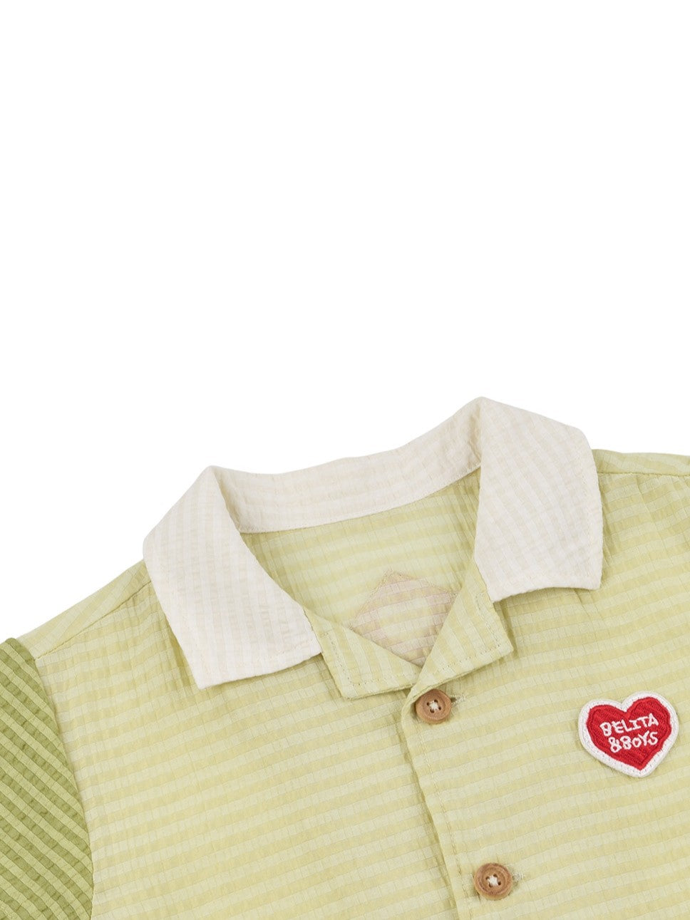 [BABY SET] Green Color Block Polysucker Shirt & Shorts