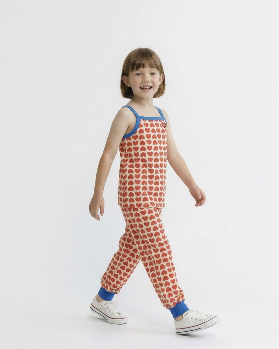 Red BB Heart Pattern One Mile Sleeveless