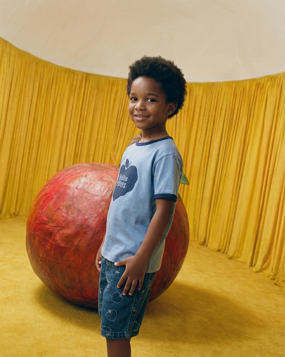 Navy Bubble Apple Short Sleeve