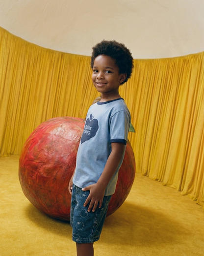 Navy Bubble Apple Short Sleeve