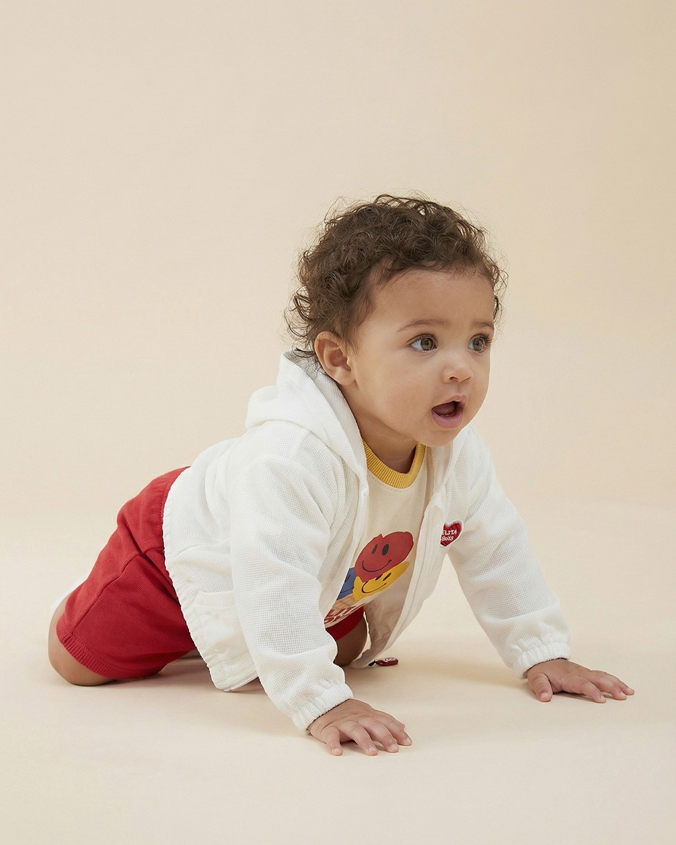 BABY White BB Heart Hooded Windbreaker