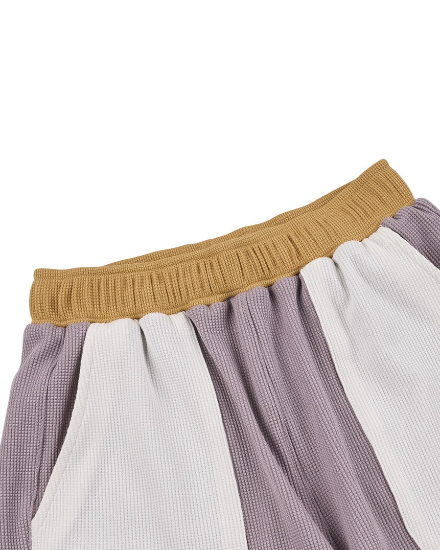 Violet BB Heart Pocket Color Block Waffle Shorts