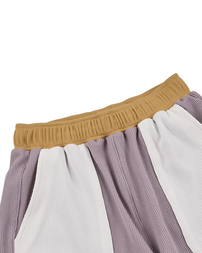 Violet BB Heart Pocket Color Block Waffle Shorts