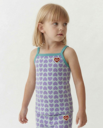 Violet BB Heart Pattern One Mile Sleeveless