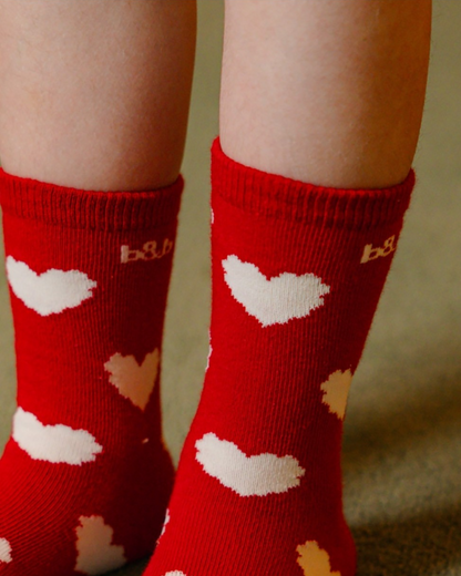 Red Heart Pattern Socks