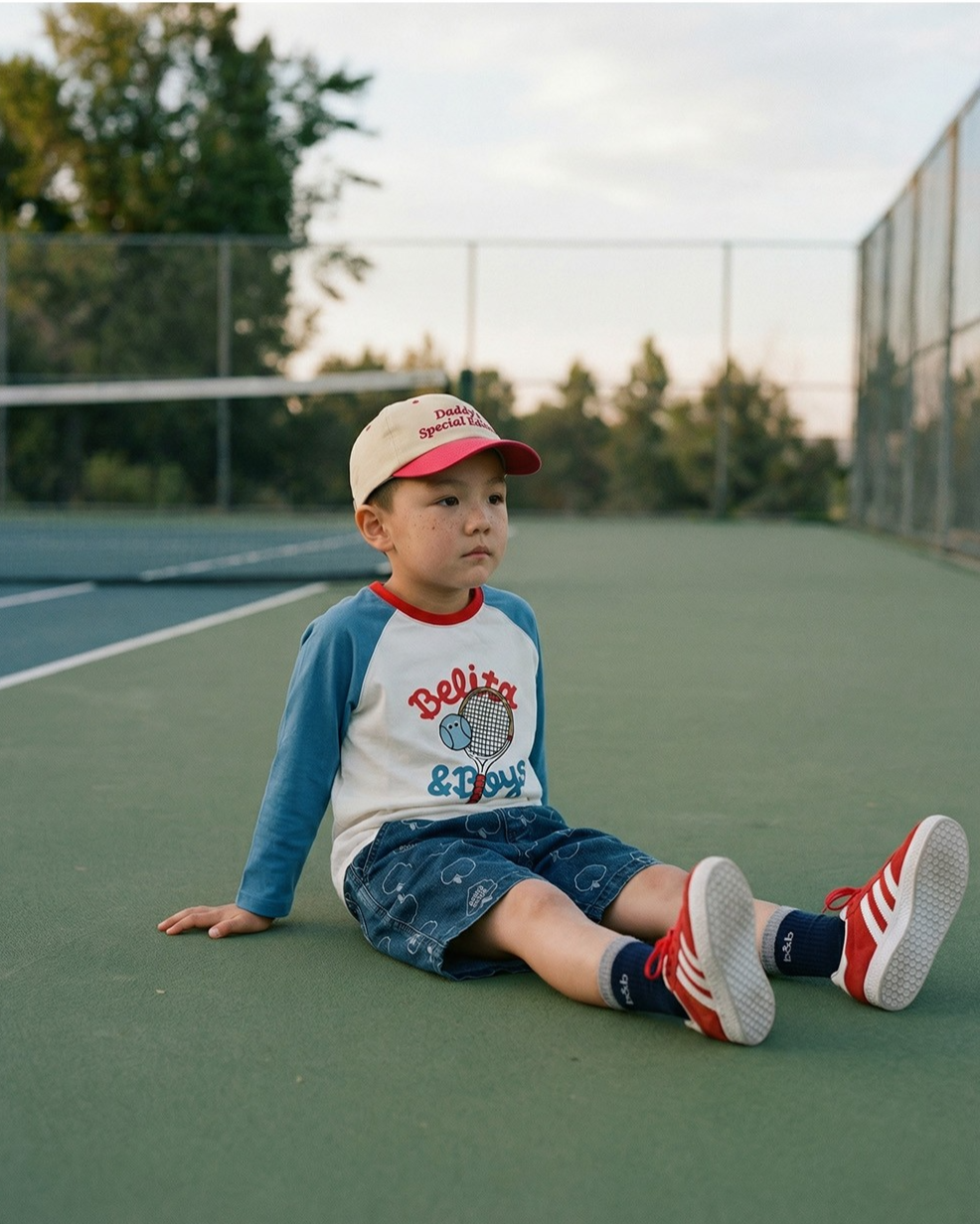 Blue Tennis Raglan Long Sleeve