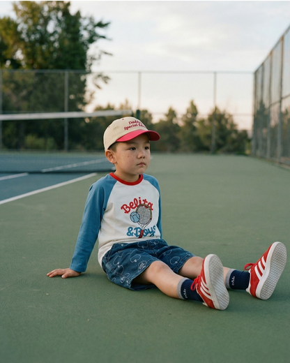 Blue Tennis Raglan Long Sleeve