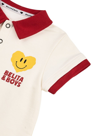 BABY Red Smile Heart Collar Jumpsuit