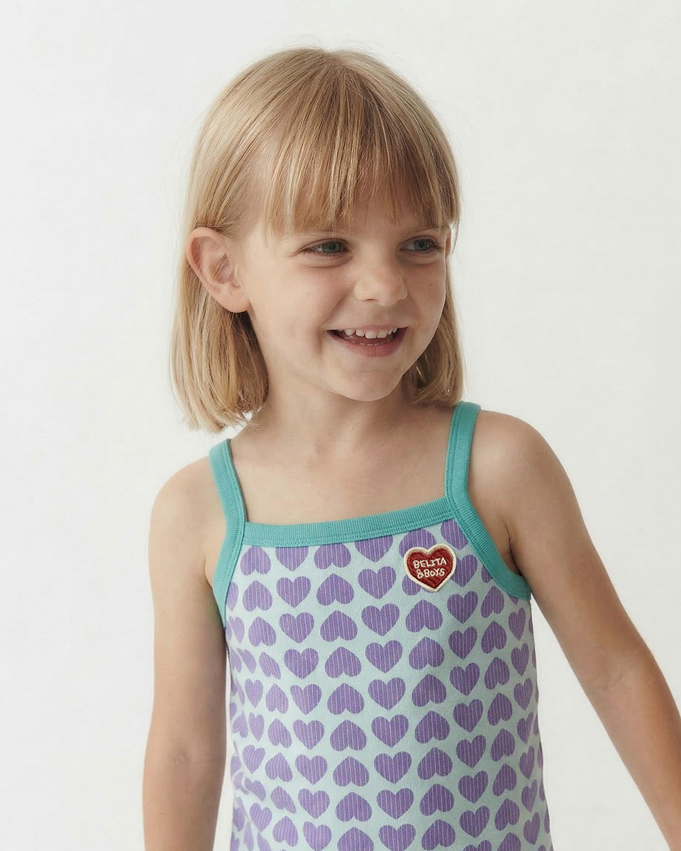 Violet BB Heart Pattern One Mile Sleeveless
