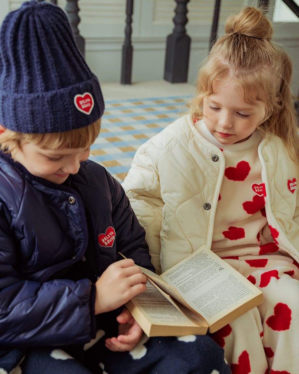 Red BB Heart Pattern Reversible Jumper