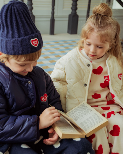 Red BB Heart Pattern Reversible Jumper