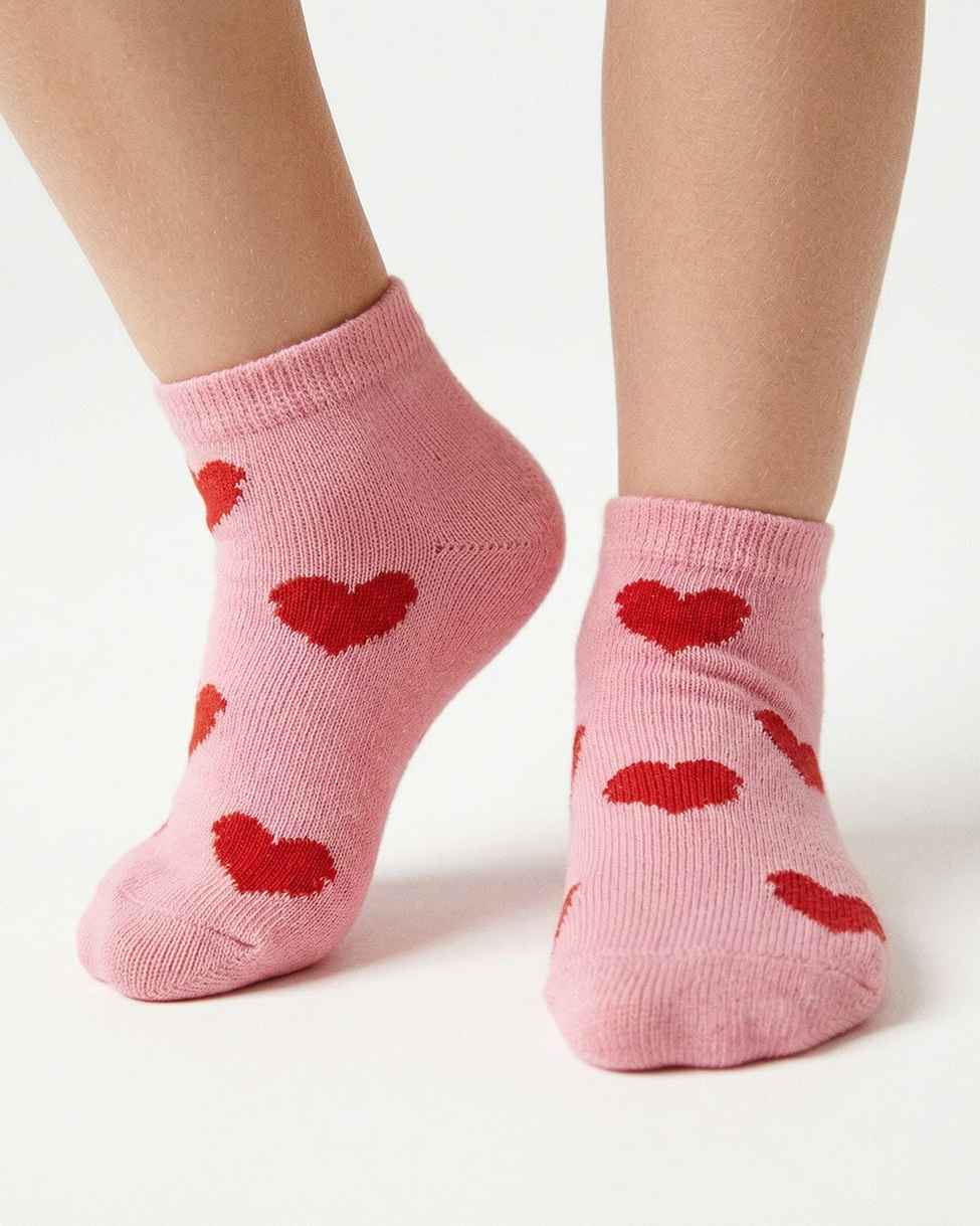 Pink BB Heart Jacquard Socks