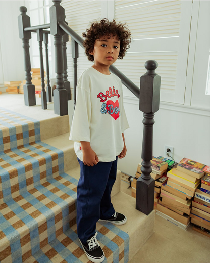 Navy BB Heart Woven Pants