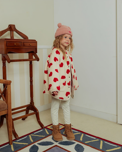 Red BB Heart Pattern Reversible Jumper