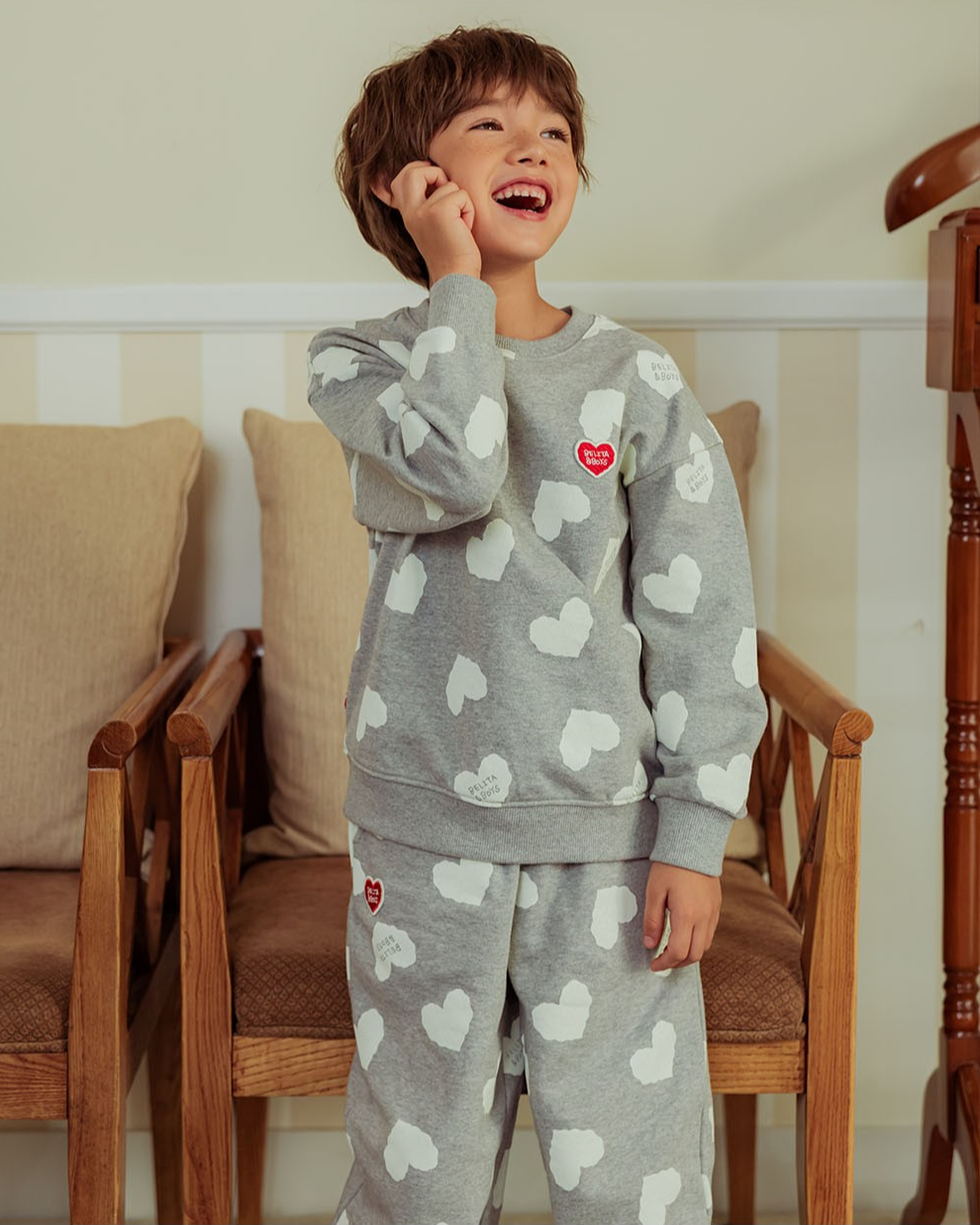[SET] Grey BB Heart Pattern Jogger