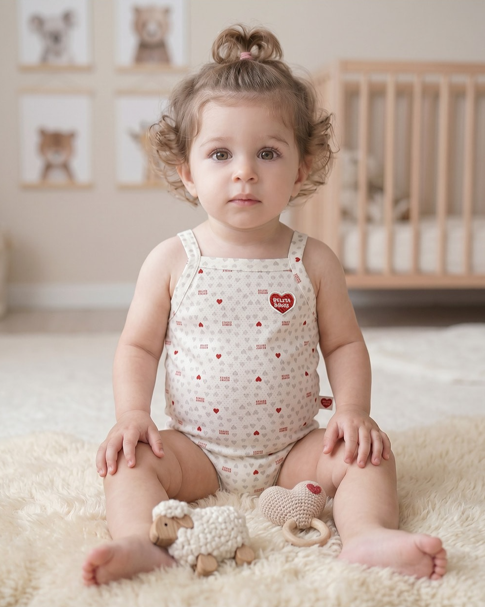 BABY Light Grey Heart Star Mesh Sleeveless Bodysuit