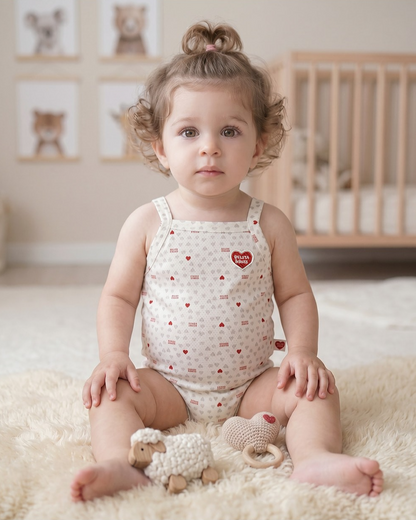 BABY Light Grey Heart Star Mesh Sleeveless Bodysuit