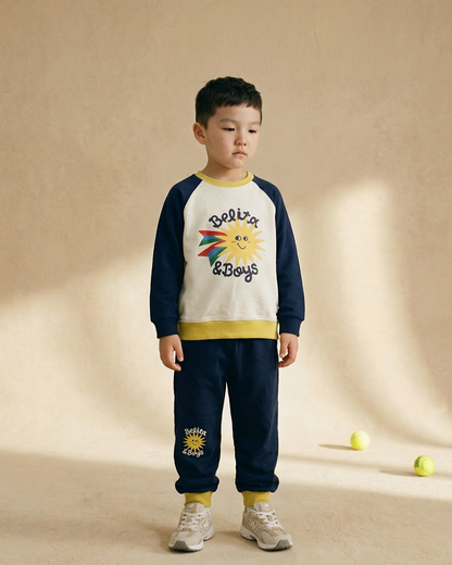 [SET] Navy Sun Color Block Jogger