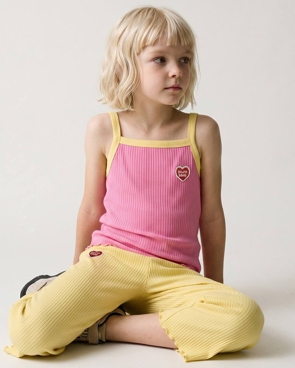 [GIRL SET] Pink BB Heart Two-Tone Sleeveless One Mile