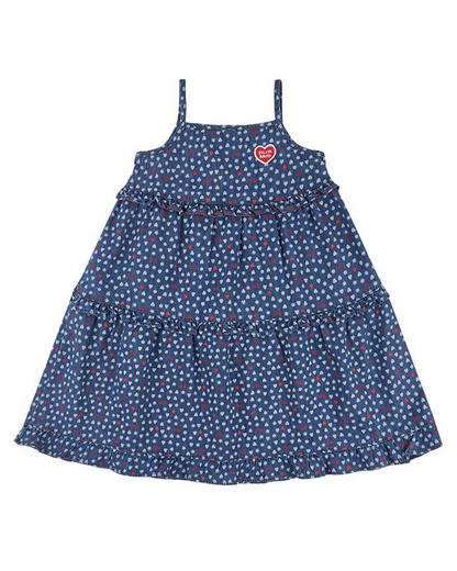 GIRL Blue BB Heart All-Over Denim Dress