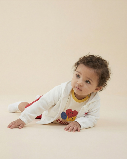 BABY White BB Heart Hooded Windbreaker