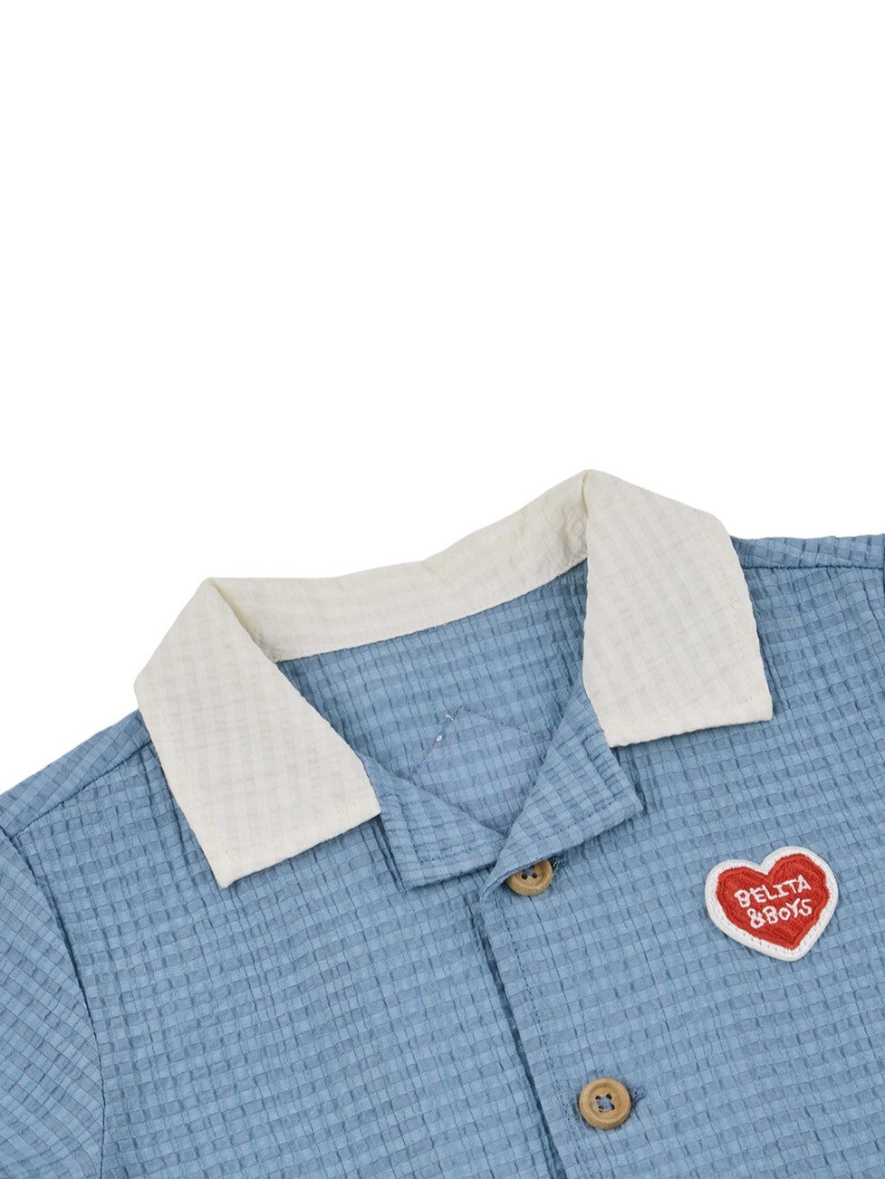 [BABY SET] Light Blue Color Block Polysucker Shirt & Shorts