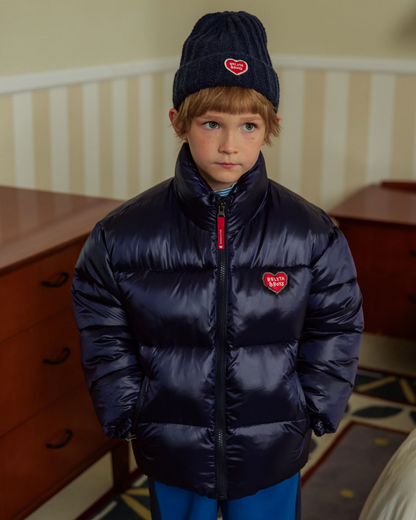 Navy BB Heart Basic Puffer Jumper