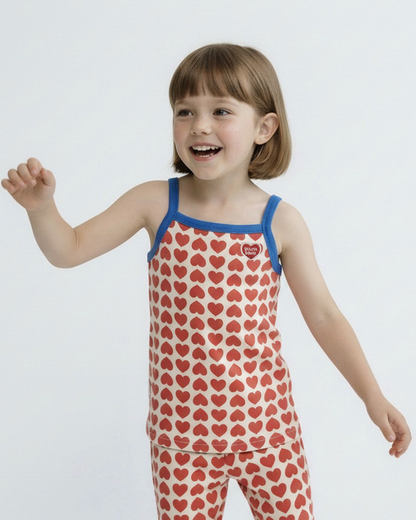 Red BB Heart Pattern One Mile Sleeveless