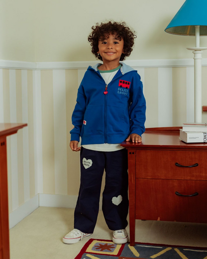 Blue Bus and Truck Zip Up Hood