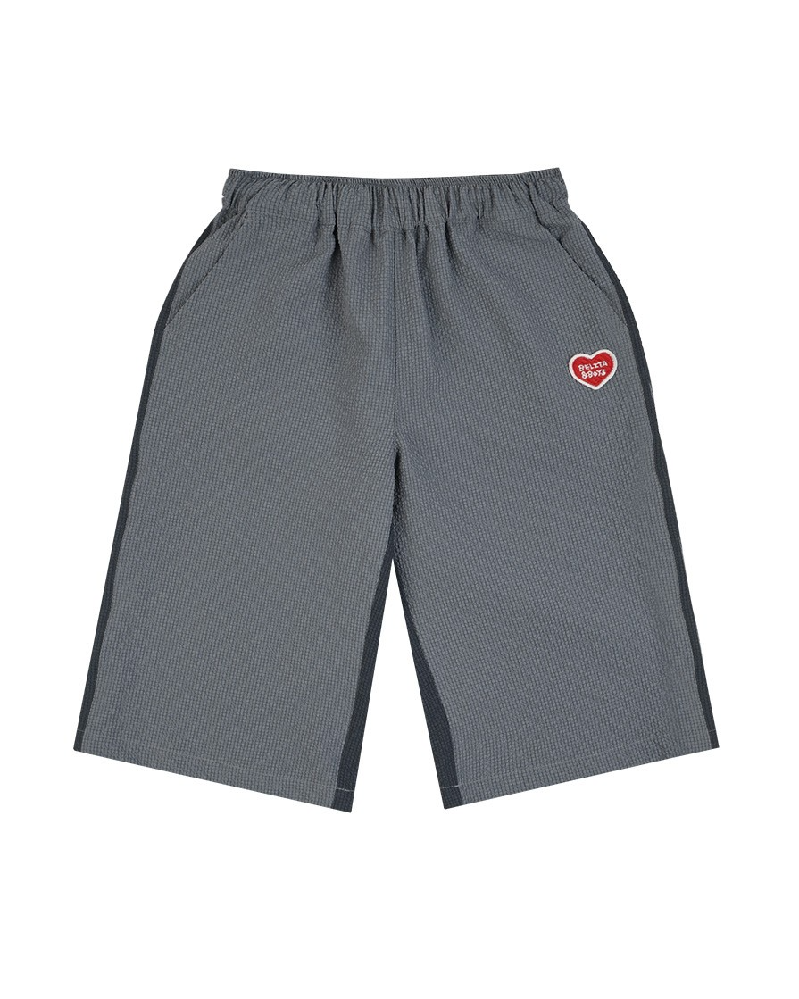 Grey BB Heart Color Block Polysucker Crop Pants
