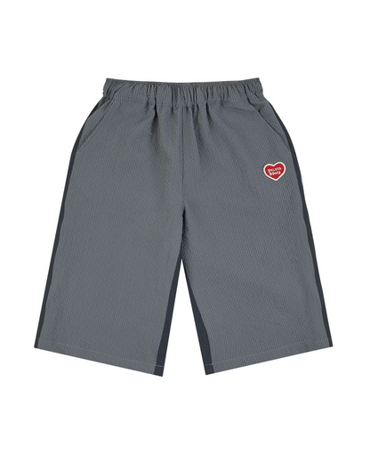 Grey BB Heart Color Block Polysucker Crop Pants