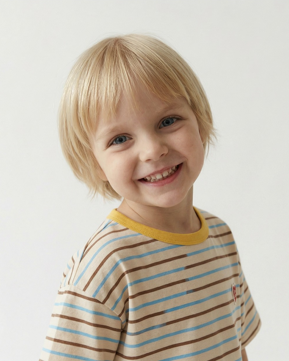 [SET] Yellow BB Heart Multi Stripe Shorts