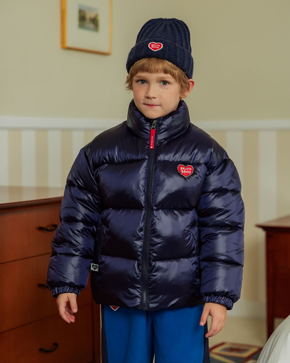 Navy BB Heart Basic Puffer Jumper