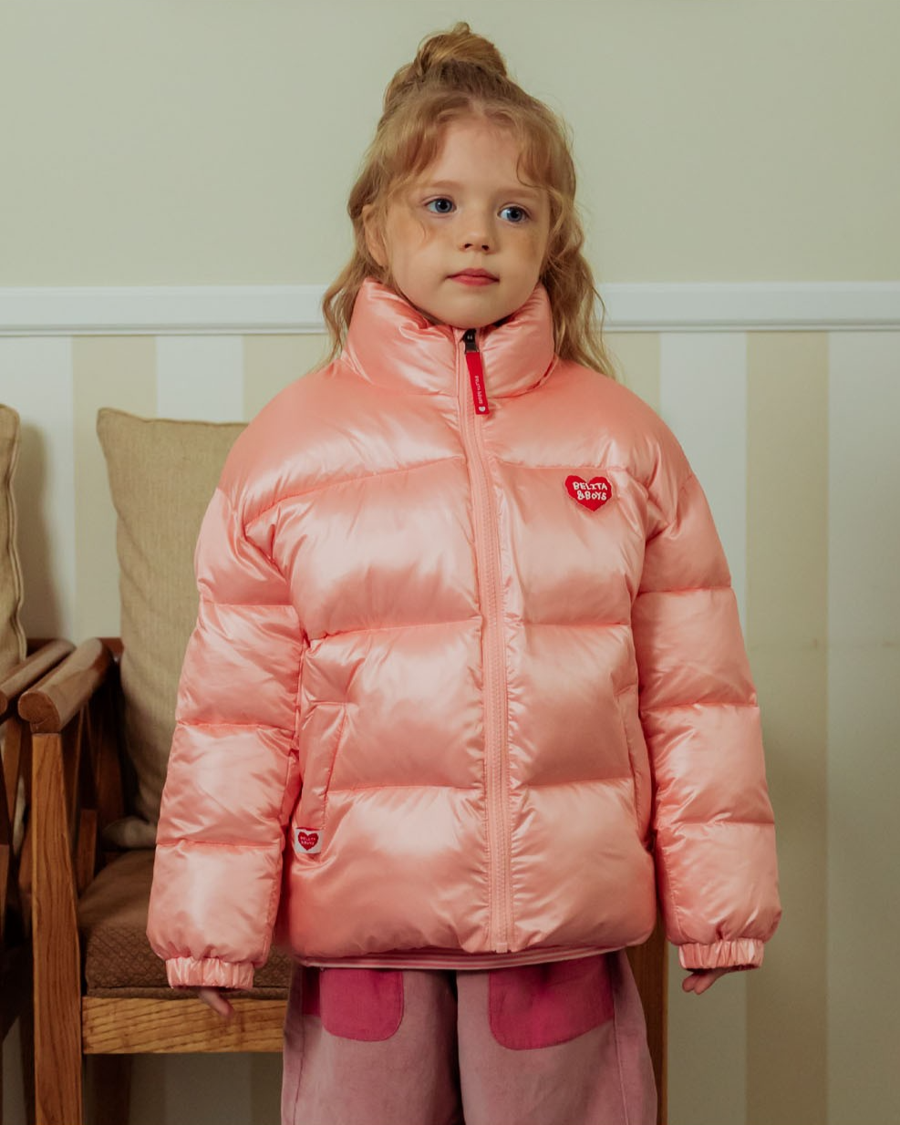 Pink BB Heart Basic Puffer Jumper