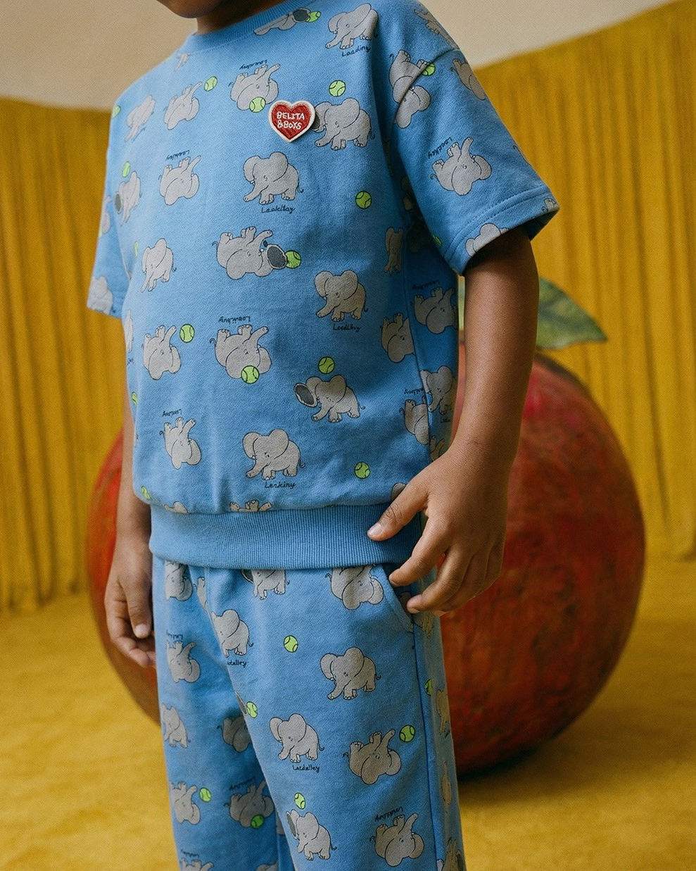 [SET] Blue Elephant Pattern Crop