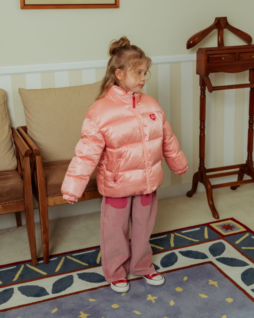 Pink BB Heart Basic Puffer Jumper