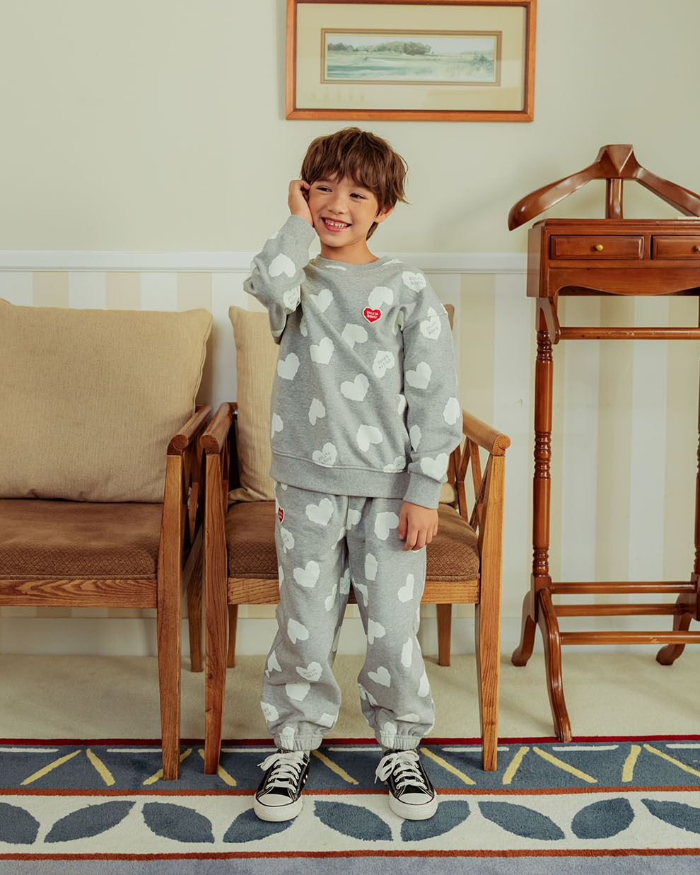 [SET] Grey BB Heart Pattern Jogger