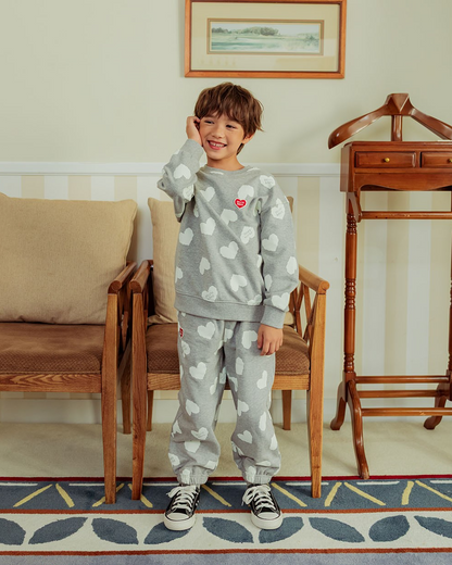 [SET] Grey BB Heart Pattern Jogger