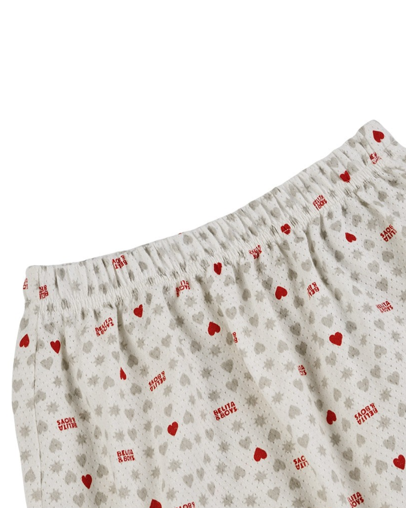 [BABY GIRL SET] Light Grey Heart Star Mesh Sleeveless Shorts