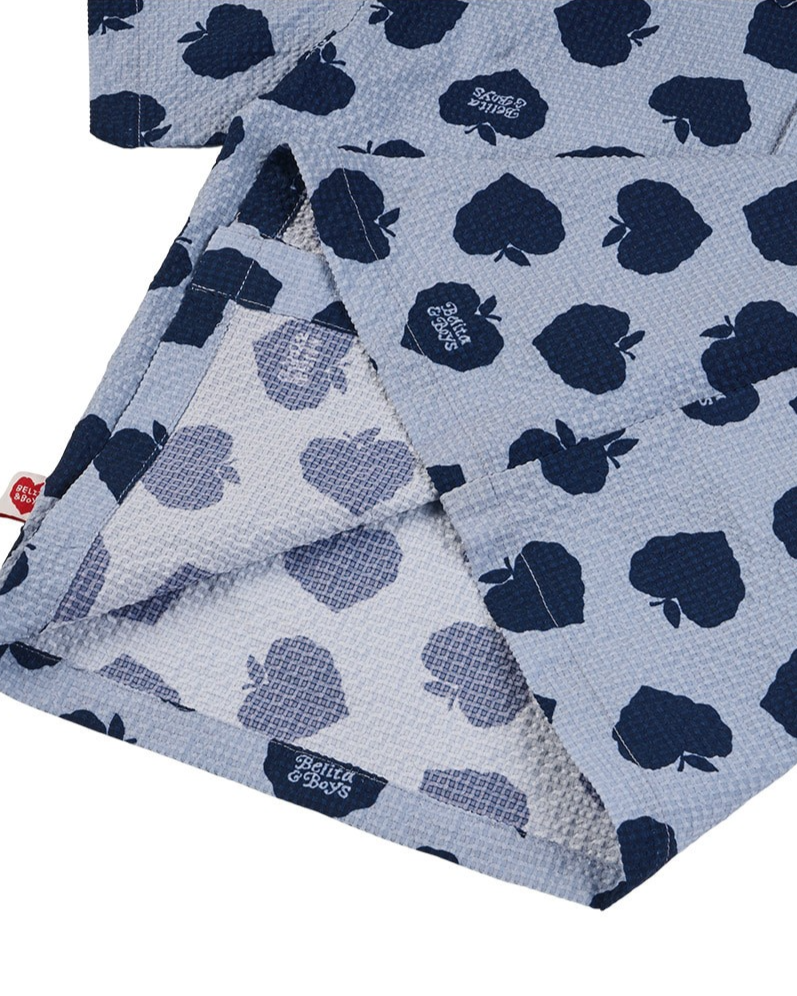 [SET] Navy Bubble Apple Polysucker Shirt & Shorts