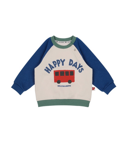 [BABY SET] Blue Bus Color Block Jogger