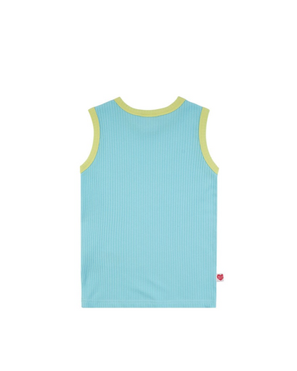 [SET] Light Blue BB Heart Two-Tone Sleeveless One Mile