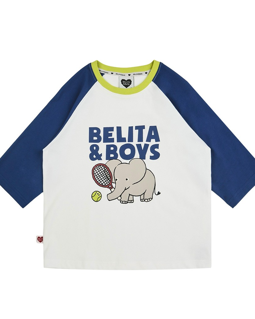 Blue Elephant Color Block Mid Sleeve