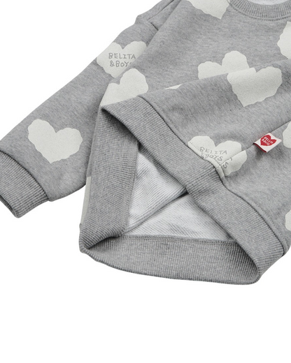 [BABY SET] Grey BB Heart Pattern Jogger